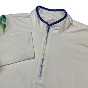 E P Medium Long Sleeve 1/4 Zip White Decor Sleeve Ladies Shirt Athletic‎